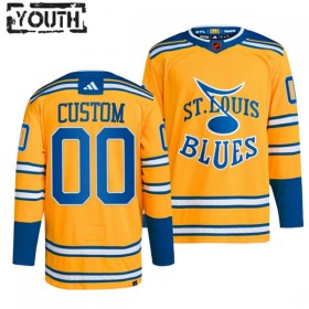 St. Louis Blues Custom Adidas 2022-23 Reverse Retro 2.0 Gelb Trikot Authentic - Kinder